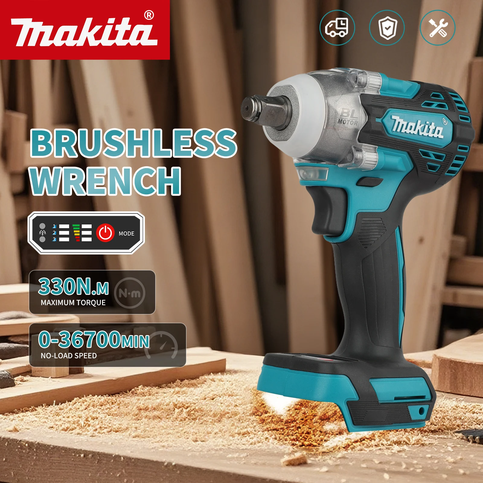Makita Drill Dtw300 - مفتاح ربط تأثيري بدون فرشاة من